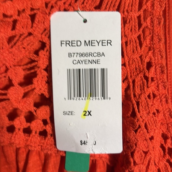 NWT Women's Orange Crochet Top sleeveless lightweight plus size 2X 18/20 - Picture 3 of 7